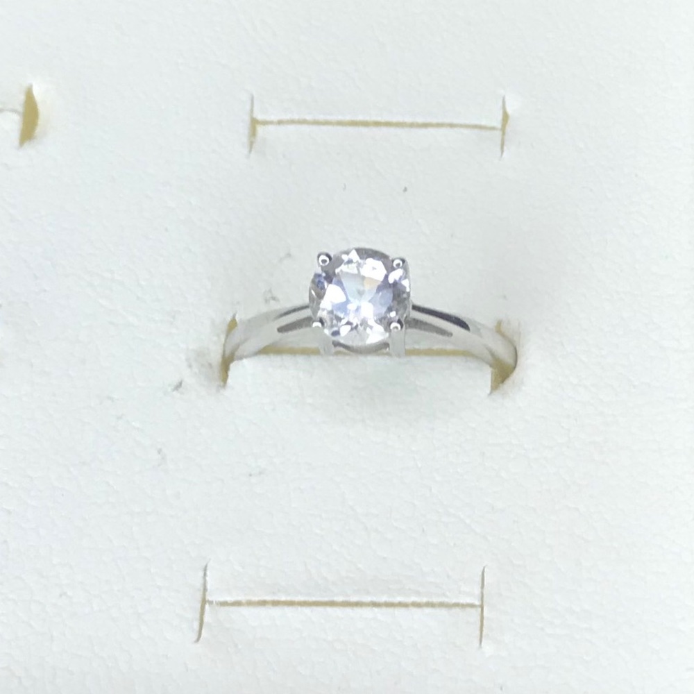 White Topaz Sterling Silver Ring, Size 6